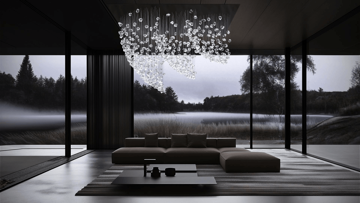Candeeiro de teto OreStone Grand em cristal de quartzo personalizável