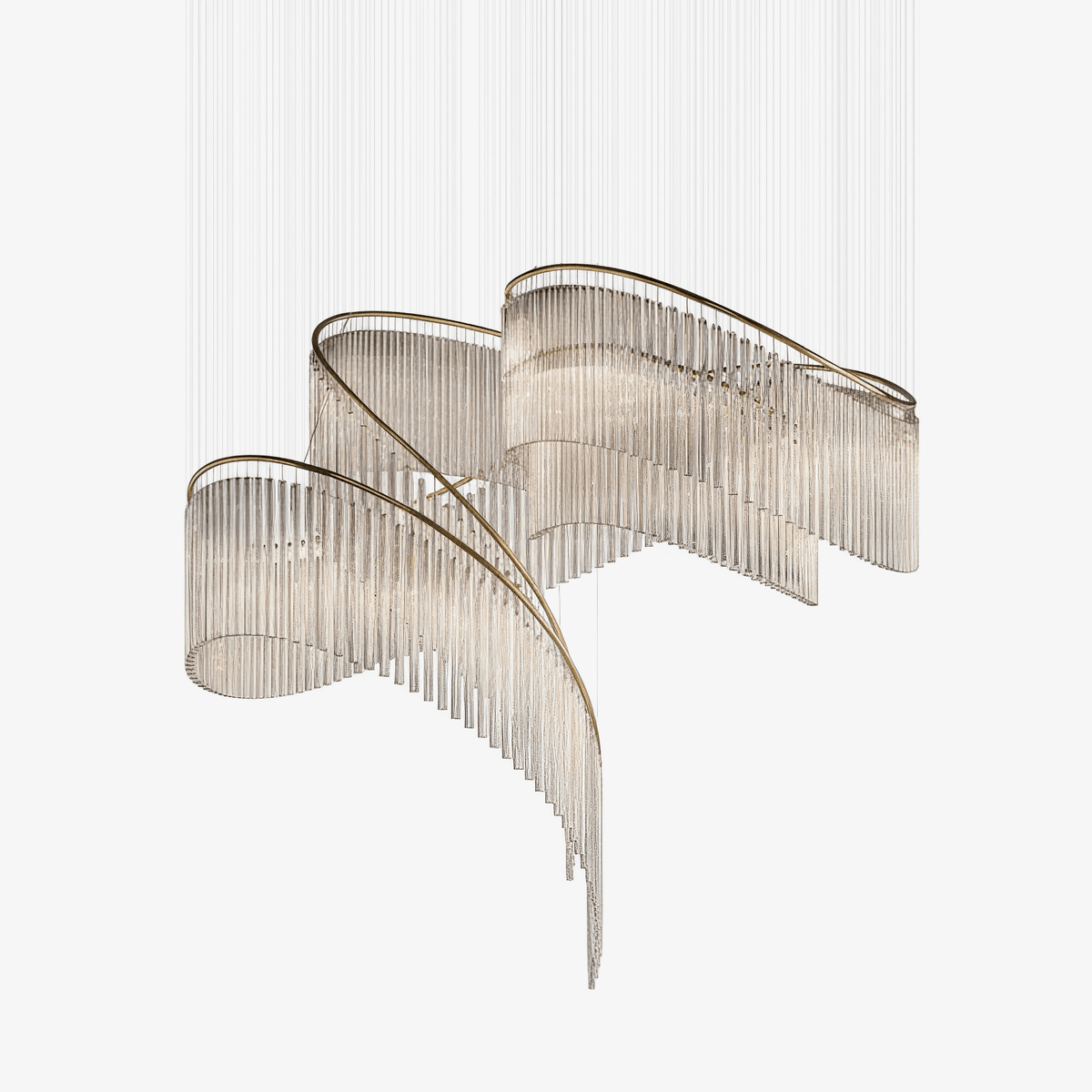 Rivella Shimmering Cascade-lysekrone i krystalglas