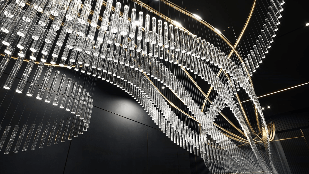 Rivella Shimmering Cascade-lysekrone i krystalglas