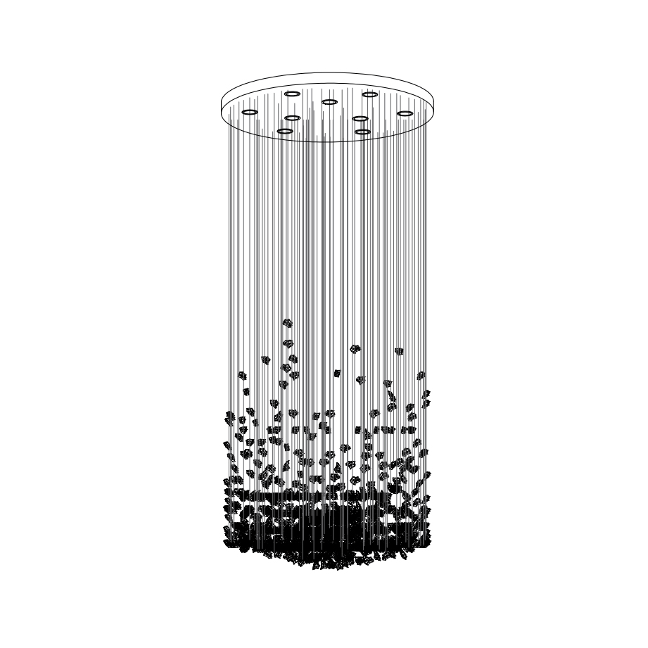 Candeeiro de teto OreStone Grand em cristal de quartzo personalizável