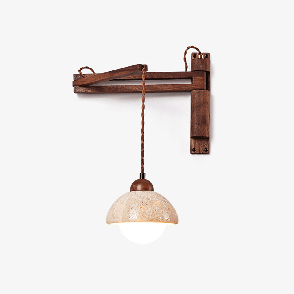 Arboren Adjustable Travertine Dome-vägglampa