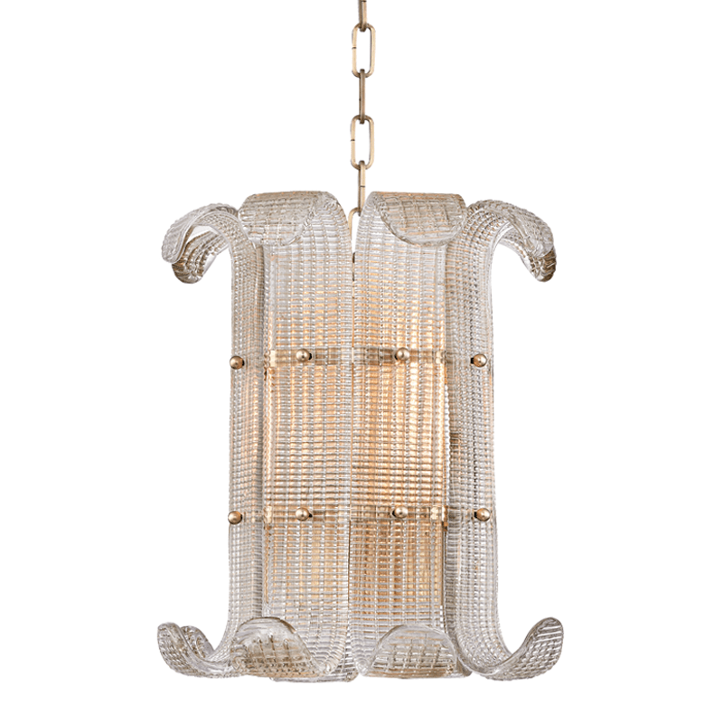 Candeeiro de lustre pequeno e luxuoso em vidro champanhe Rhea