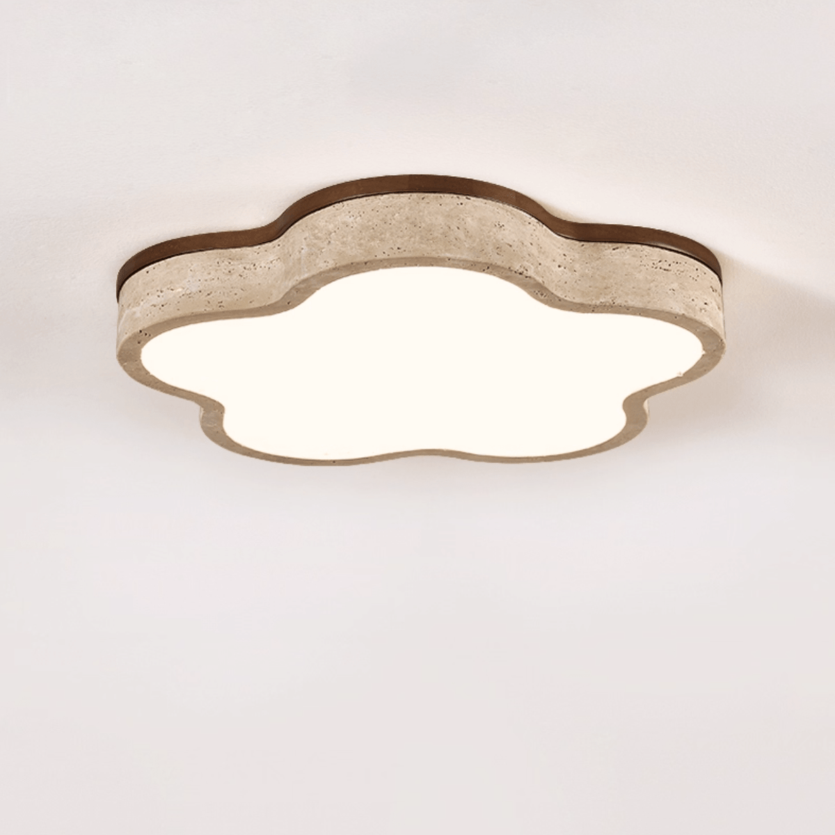 Candeeiro de teto Marshmallow Cloudline de cinco pétalas em travertino amarelo Yuki