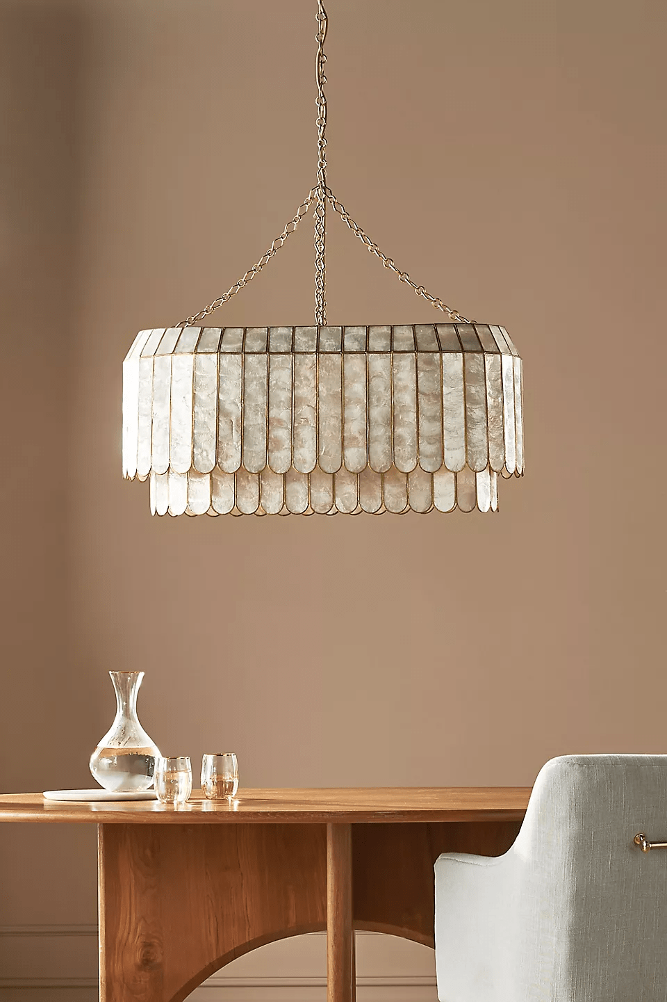 Holz Gold Shell -metallinen Aurelia-kattokruunu