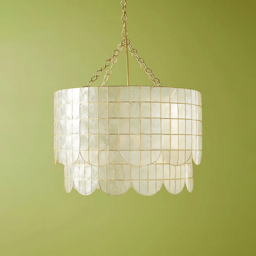 Candeeiro de teto Flyn Gold Shell Metal Wavecrest