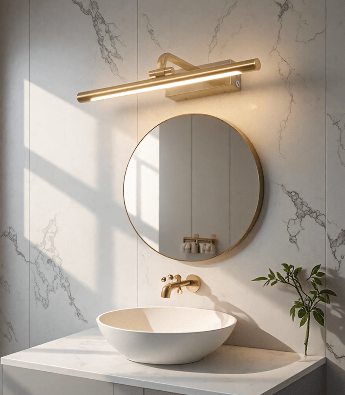 Geth Gold Frame Rechargeable Wall Light