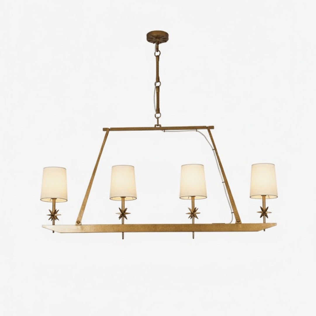 Lustre linear Lynve em latão, elegante e estelar