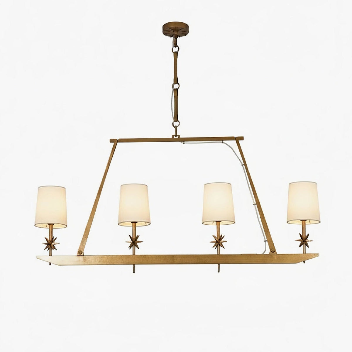 Lustre linear Lynve em latão, elegante e estelar