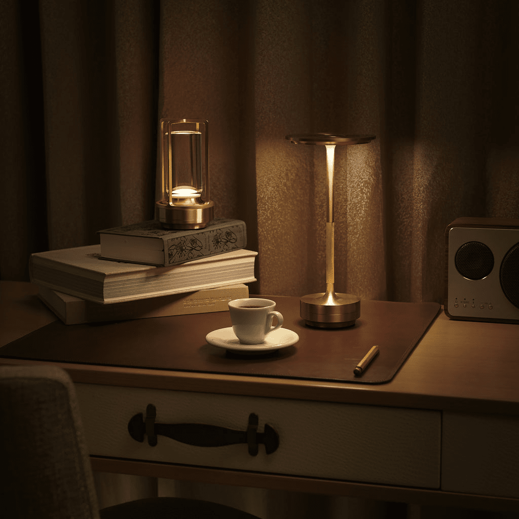 Solvane-genopladelig bordlampe
