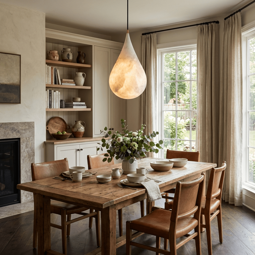 Avenith-alabasterpendellampe med dråbedesign