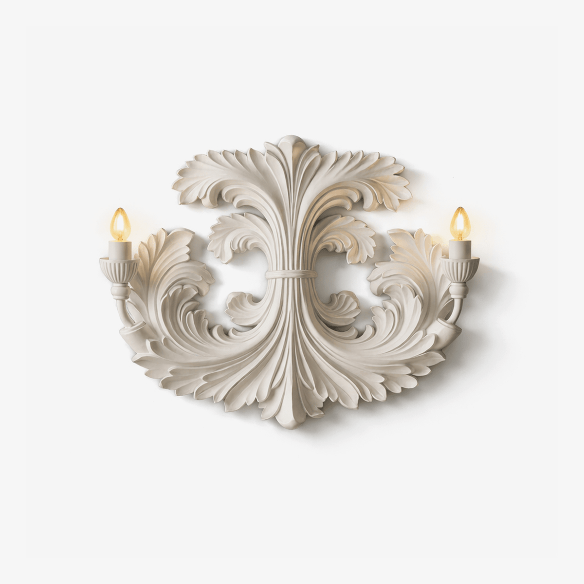 Barock blomformad vägglampa