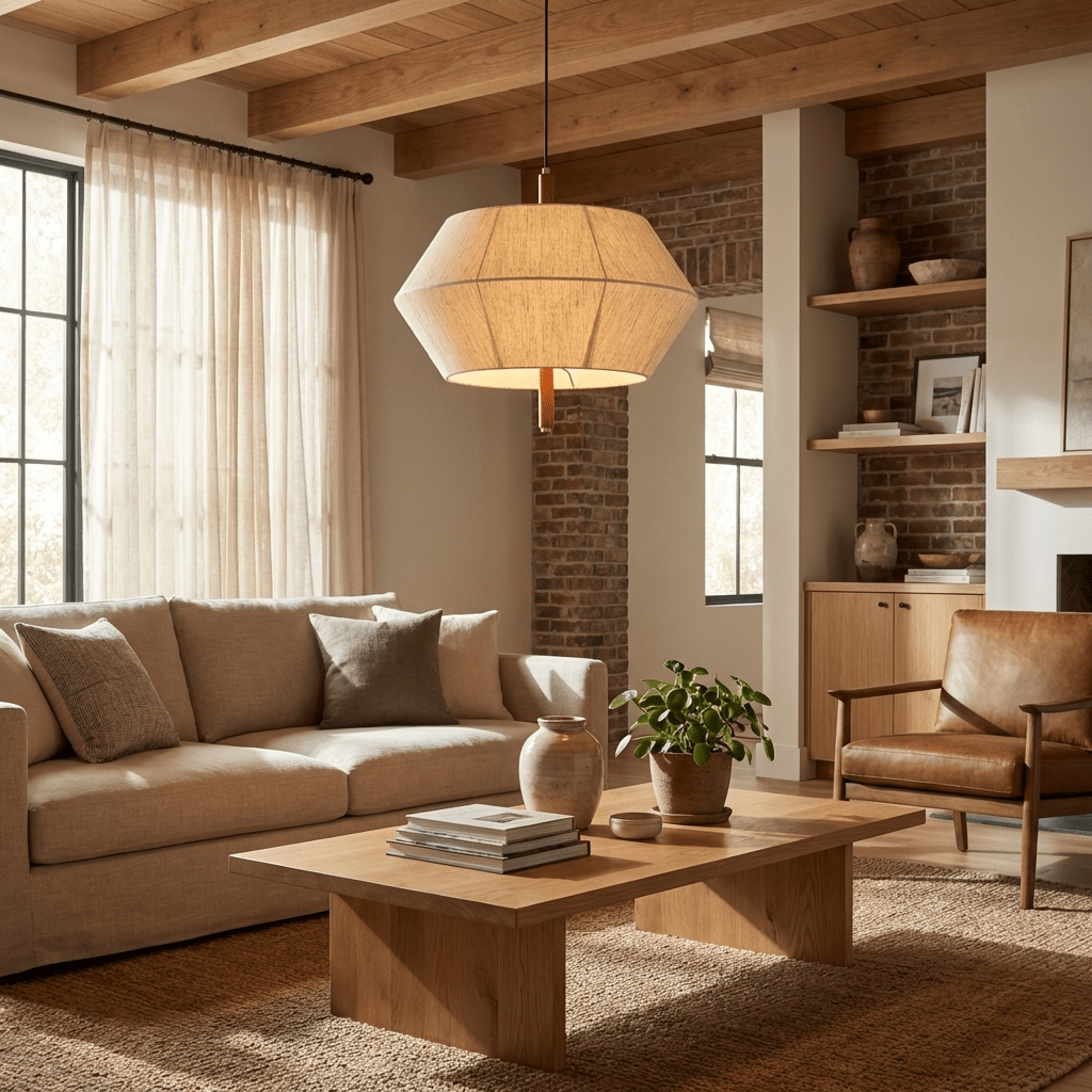Serivia geometrisk taklampa i linne