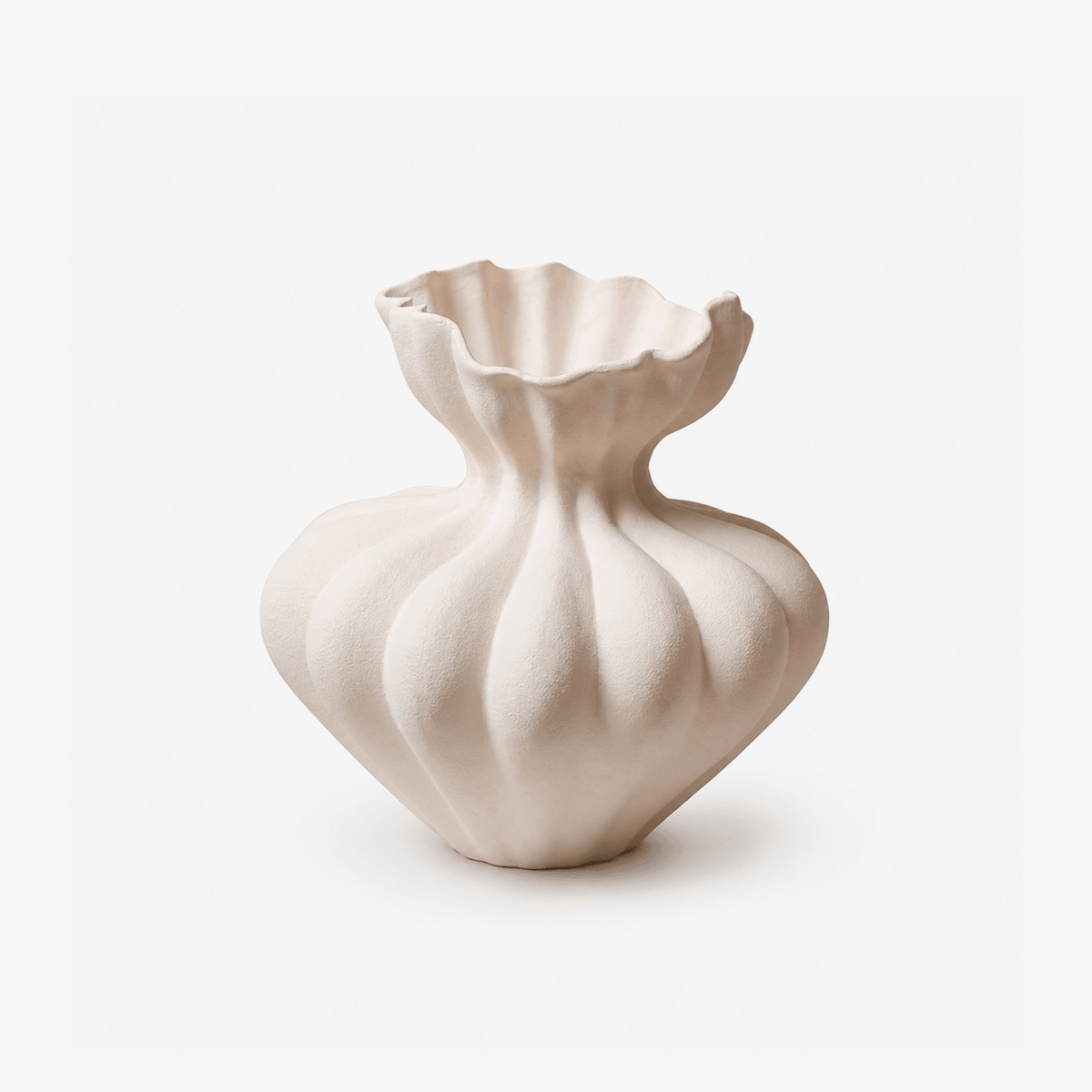 Rillet Bloom-keramikvase