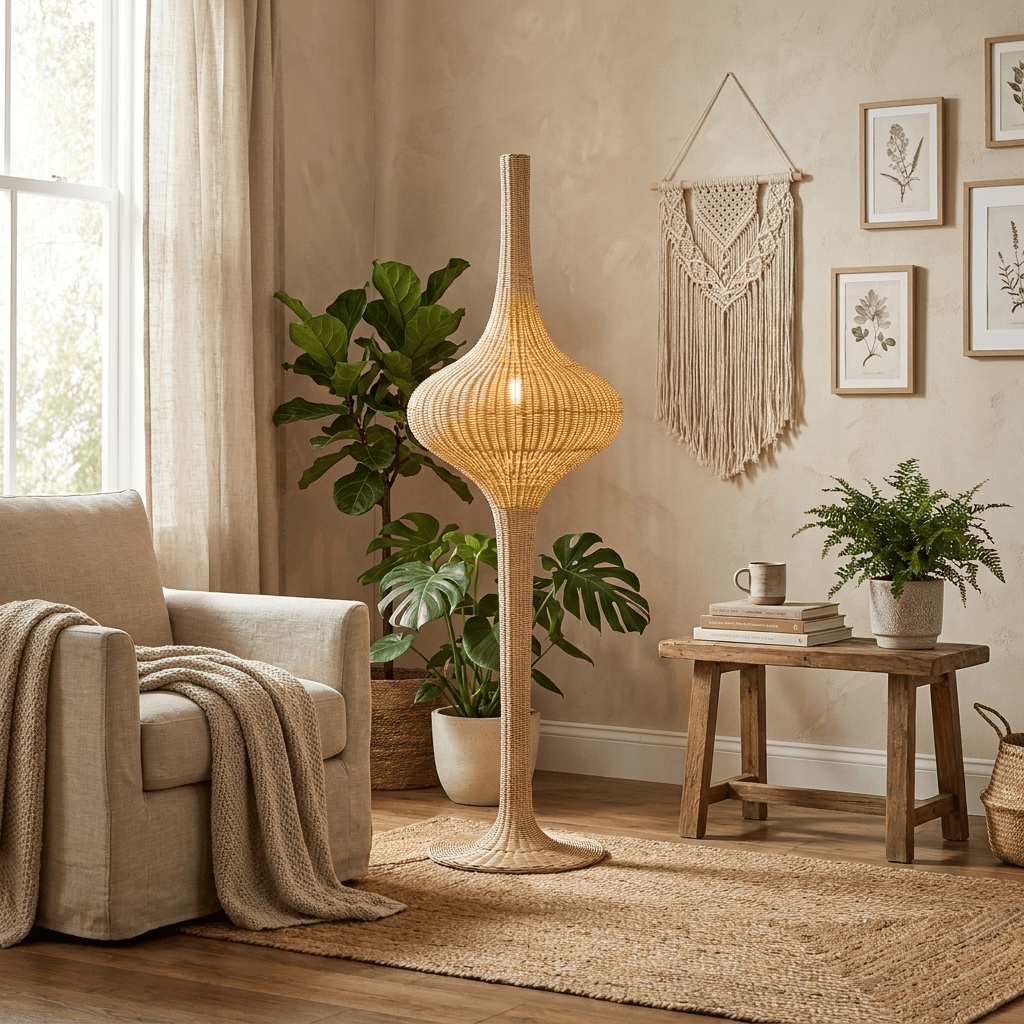 Onion-rottingista valmistettu lattiavalaisin