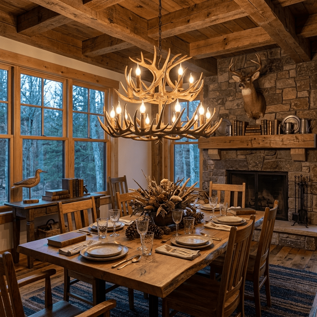 Noreira gevir-lysekrone i lodge-stil