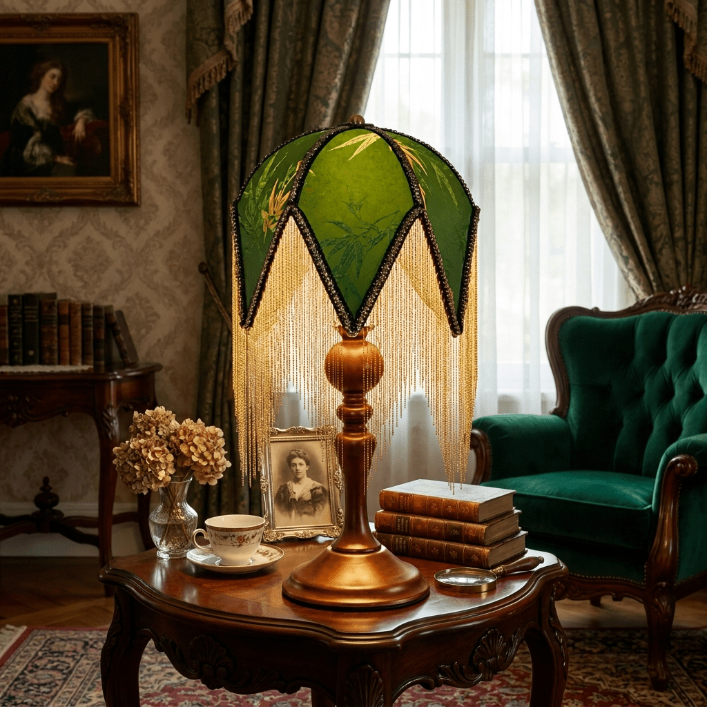 Aveniiella-bordlampe med frynser