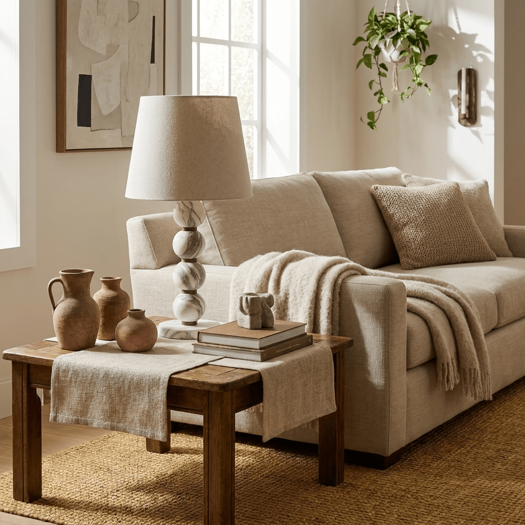 Avrielle kugleformet marmorbordlampe