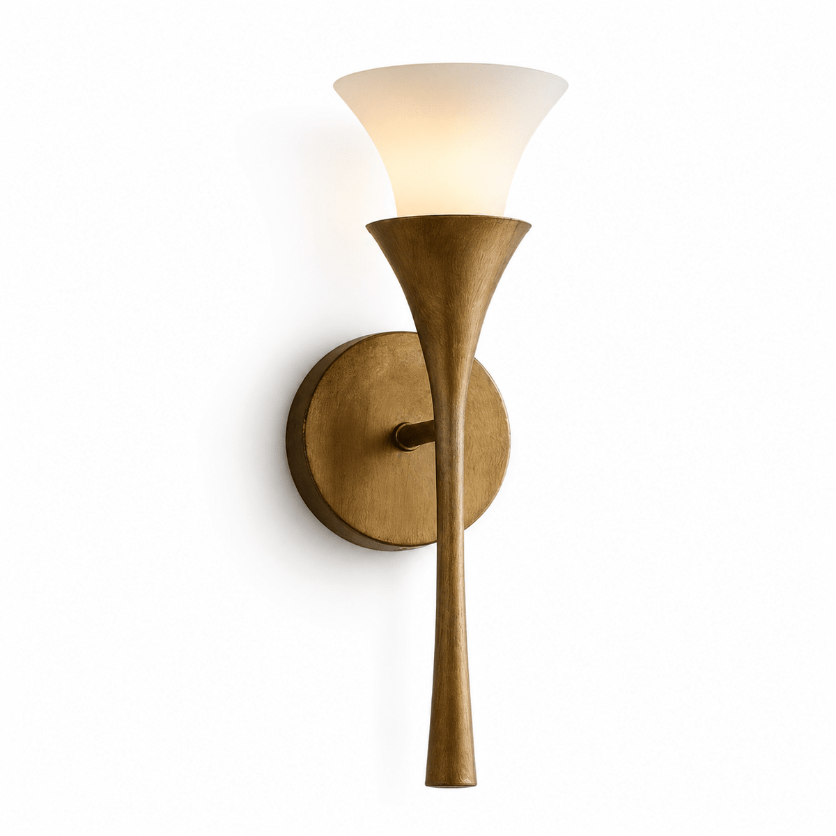 Solalette vägglampa i mässing med dubbla koner