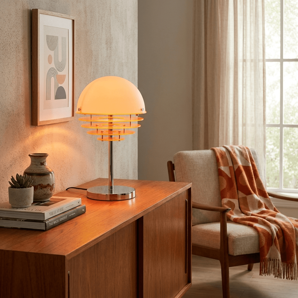 Bordlampe med kuppellameller