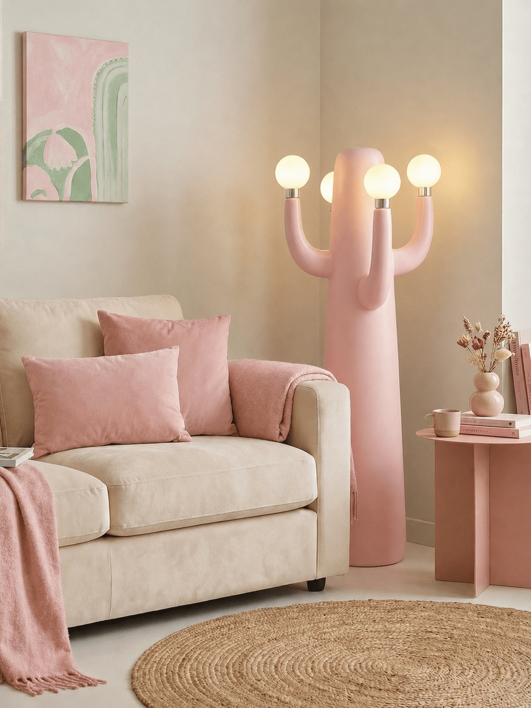 Candeeiro de pé artístico Cactus Solenna