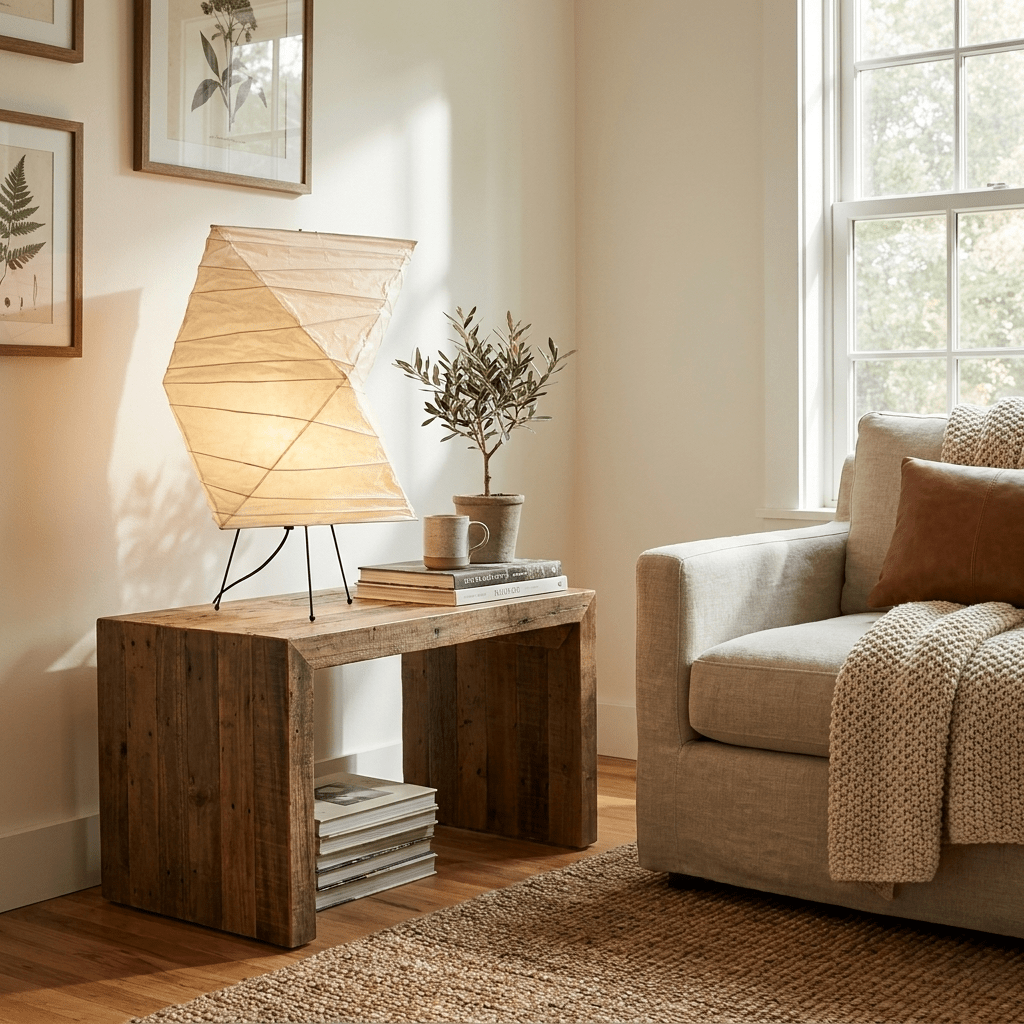 Avelisse Bordslampa med Vridet Pappersskärm
