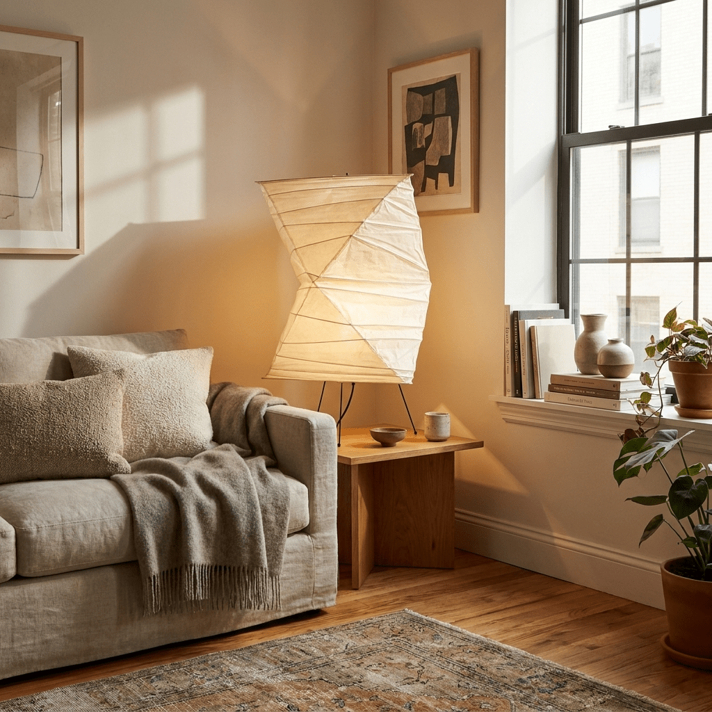 Avelisse Bordslampa med Vridet Pappersskärm