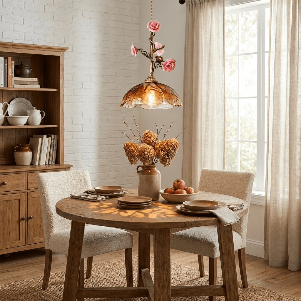 Trellis taklampa med rosor