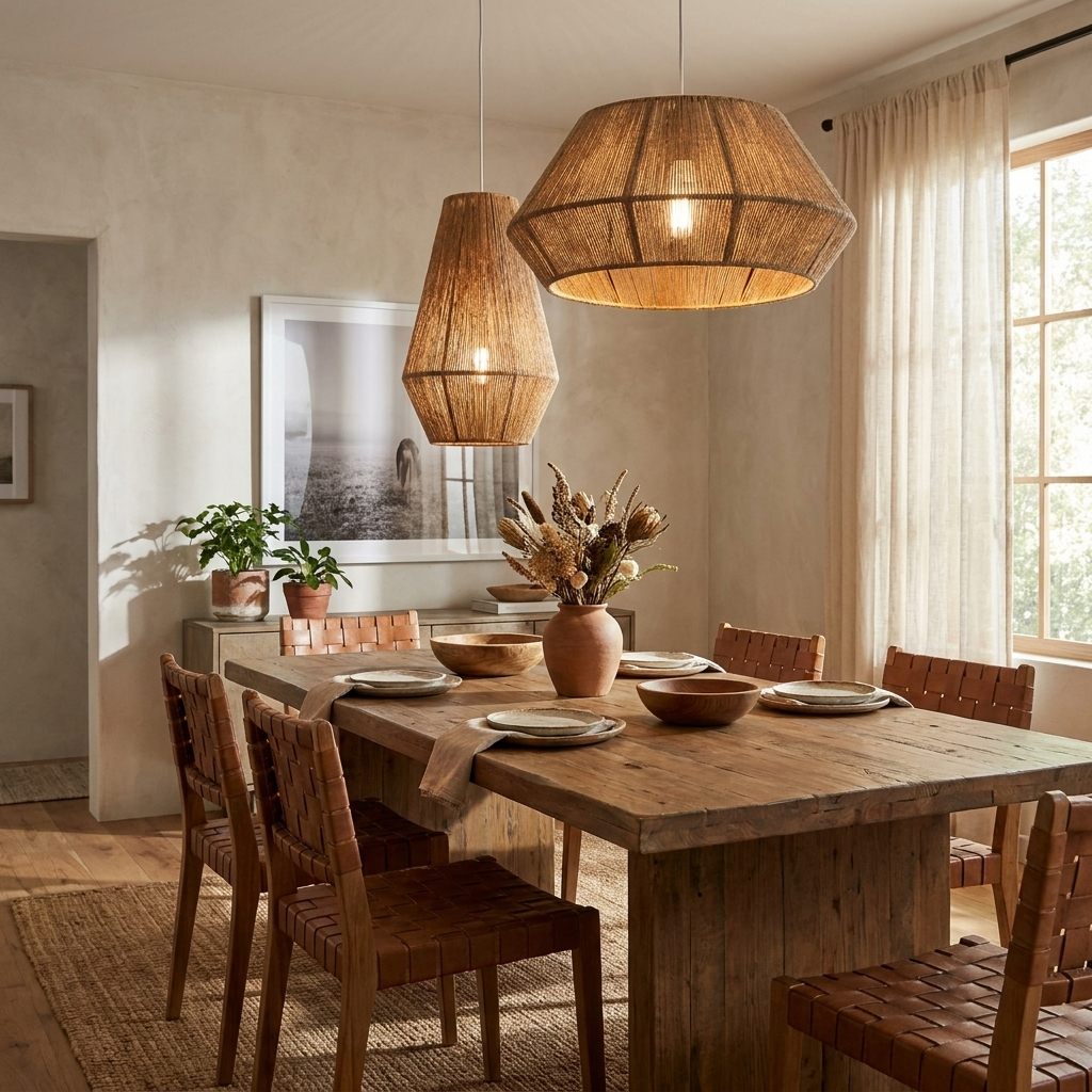 Navenwick facetteret pendel-lampe med reb