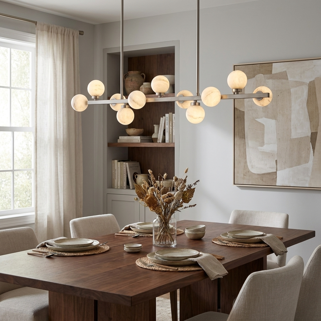 Candeeiro de lustre em alabastro Aldenford