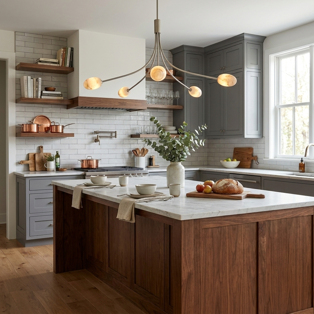 Candeeiro de lustre em alabastro Castercombe