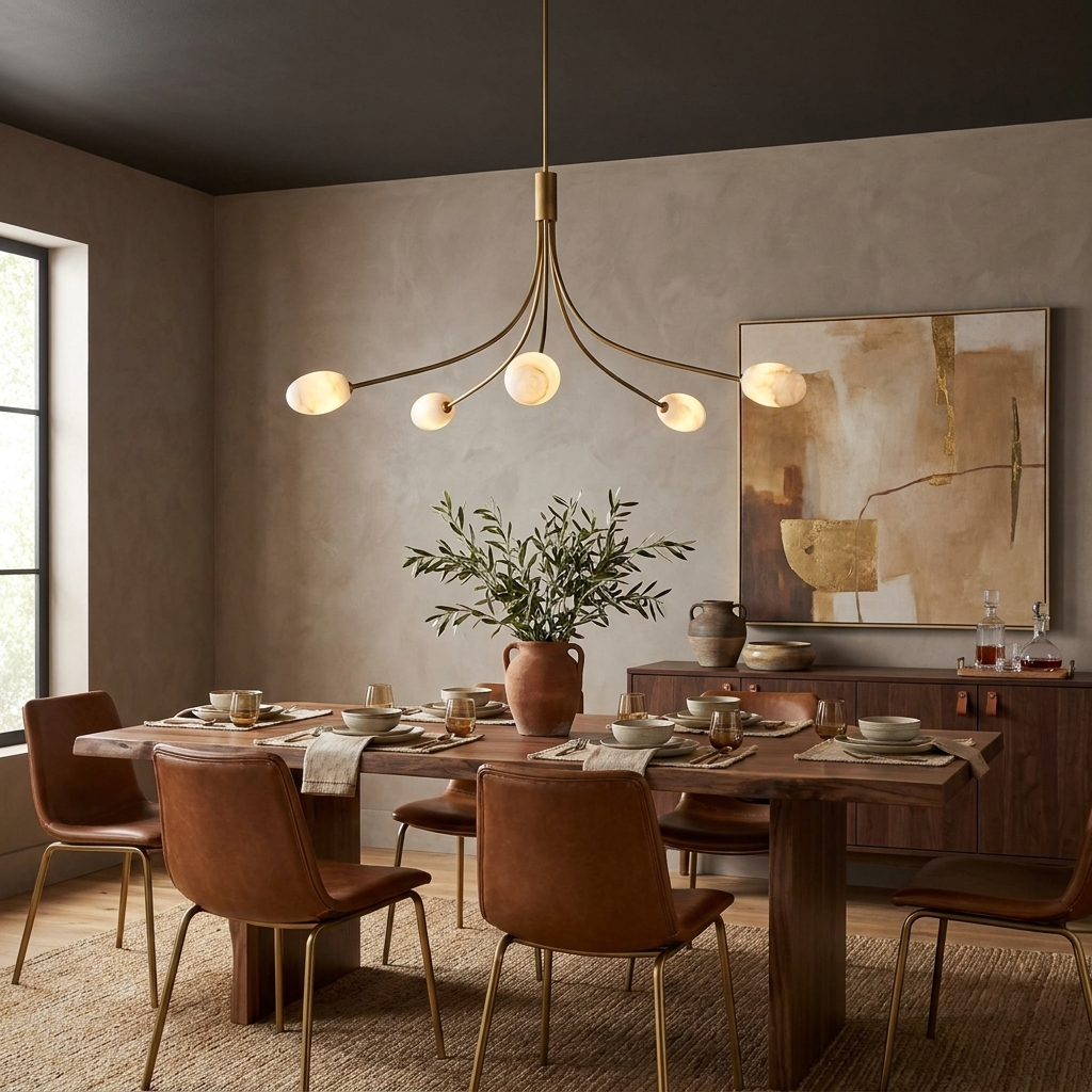 Candeeiro de lustre em alabastro Castercombe