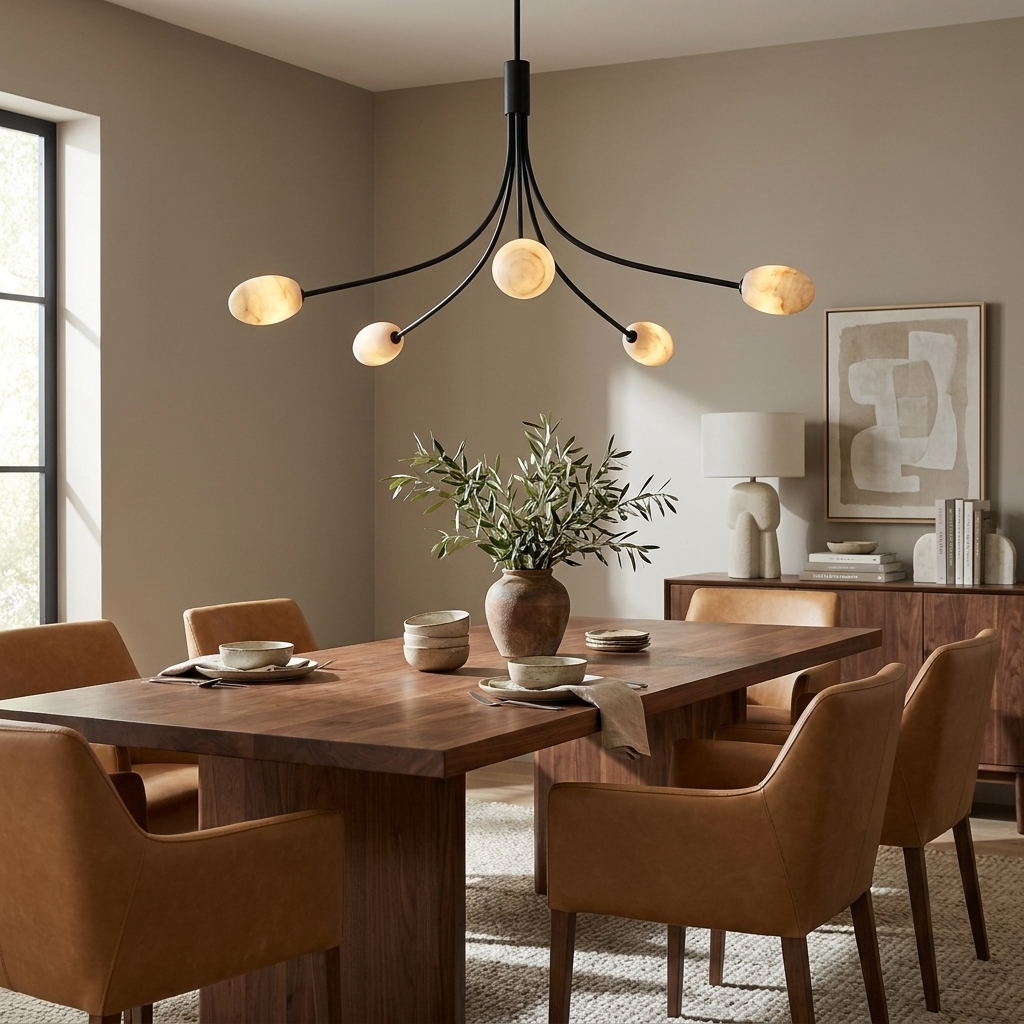 Candeeiro de lustre em alabastro Castercombe