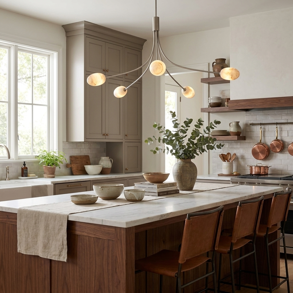 Candeeiro de lustre em alabastro Castercombe