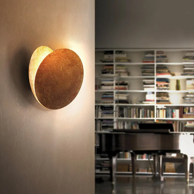 Arisha Modern Minimalist Round Moon Eclipse Wall Lamp
