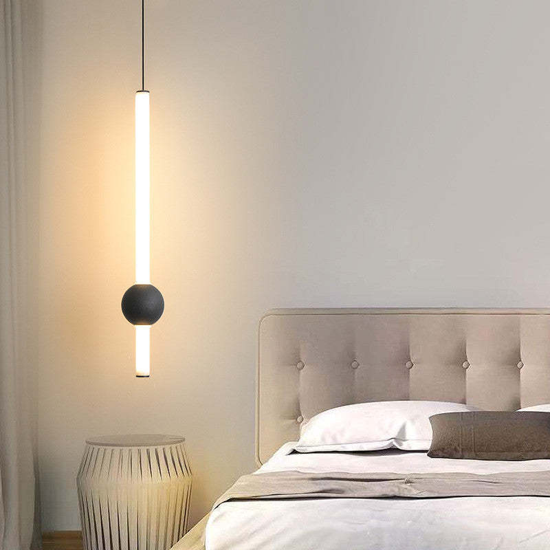 Arisha Minimalist Linear Globe Glass Pendant Light, Bedroom