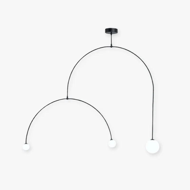 Arisha minimalistisk linjär mobil pendellampa, svart