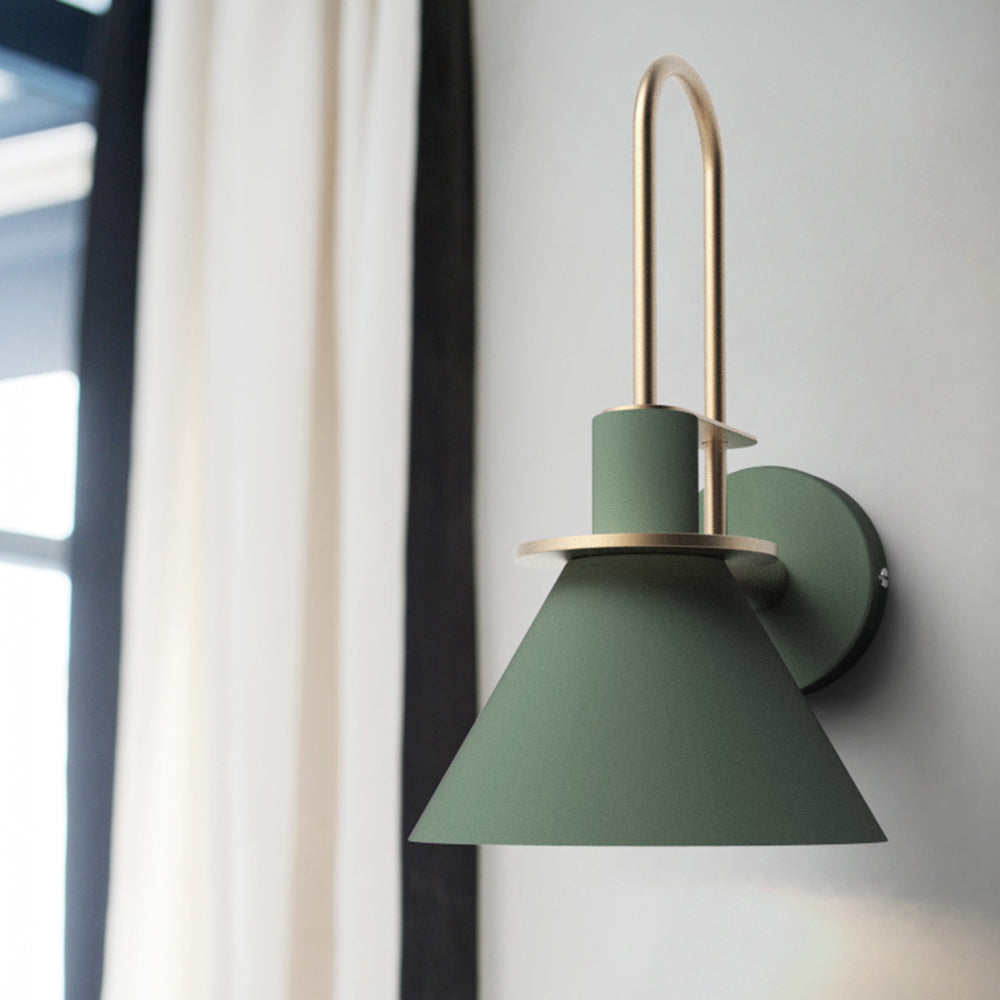 Valentina vintage metalvæglampe med hornform, stue/soveværelse/badeværelse