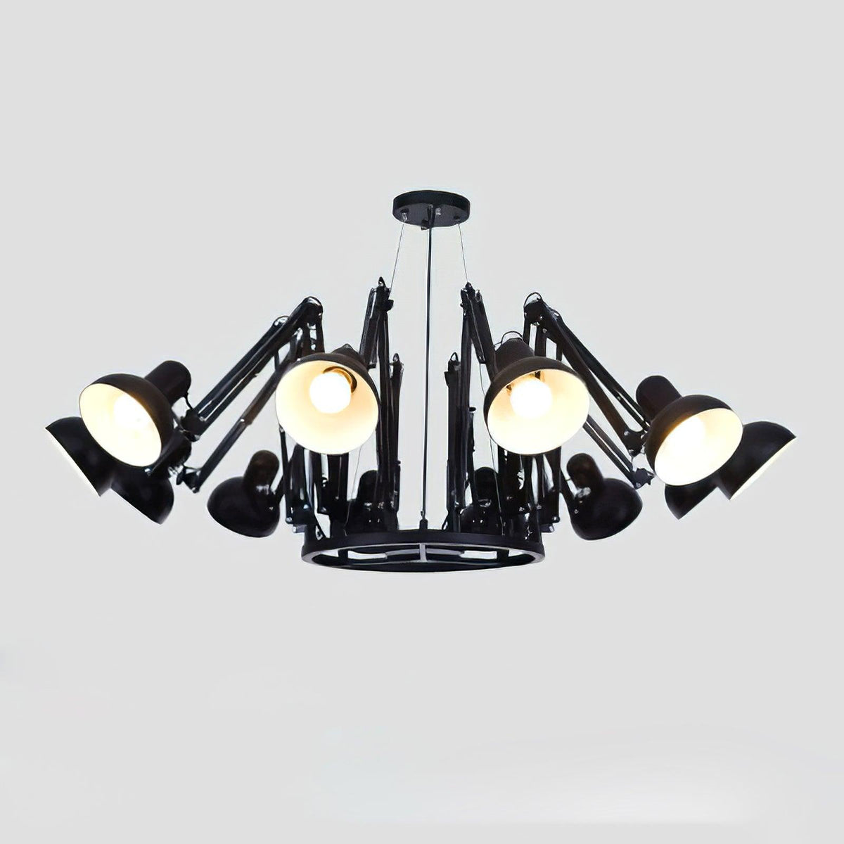 Candeeiro de lustre preto ajustável com vários braços Livenu