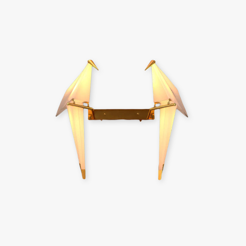 Arisha vägglampa med fågel, vintage/art déco, metall, sovrum