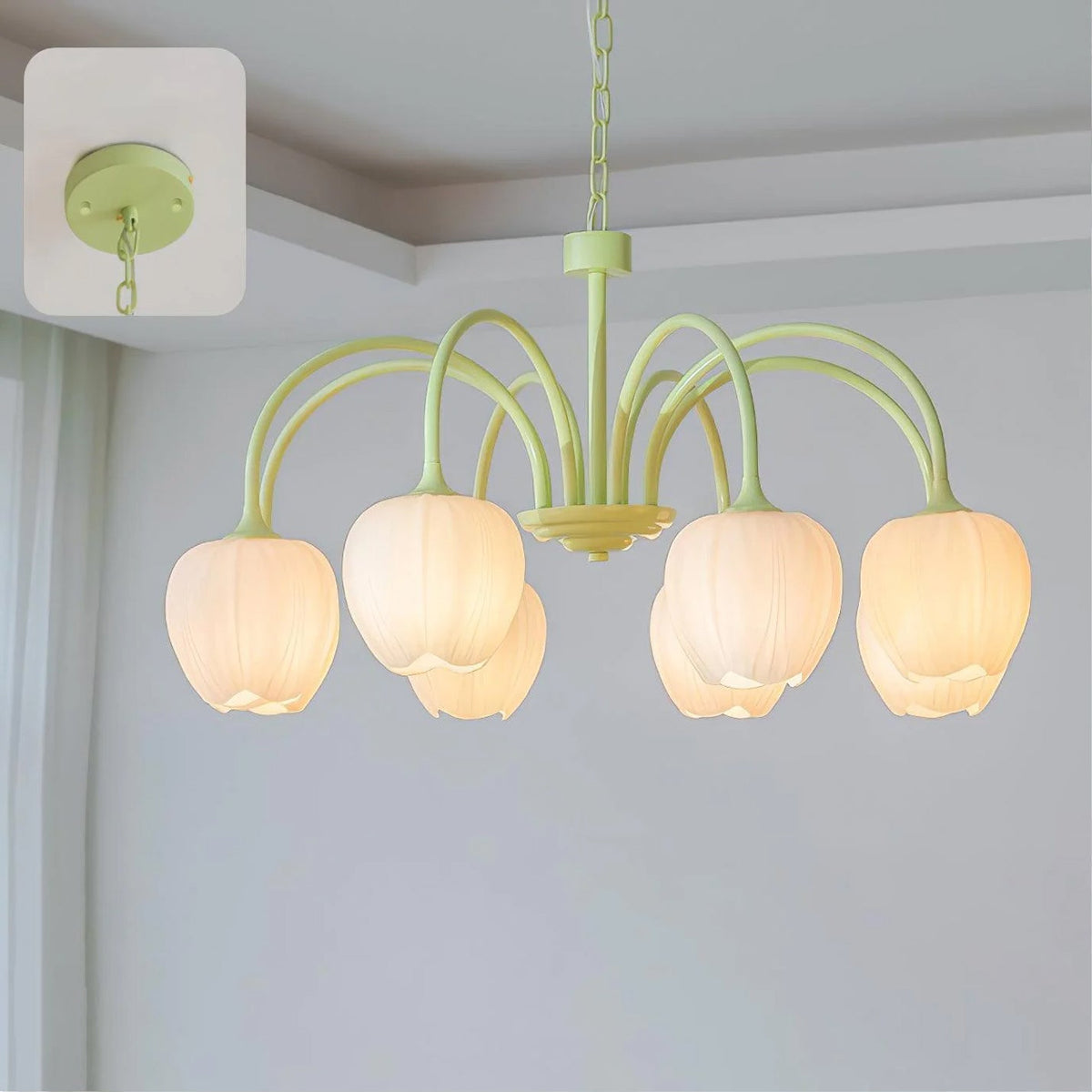 Tulip friske lysekroner i glas