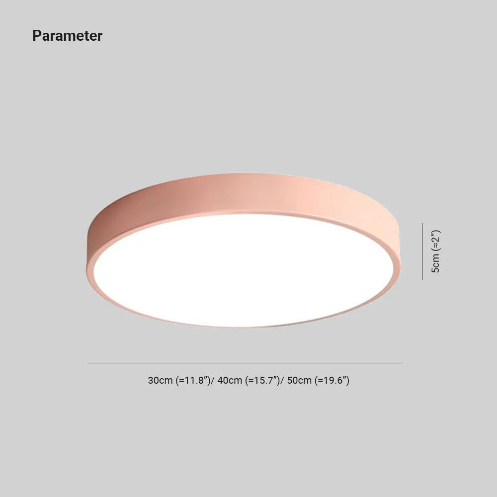 Valentina Ceiling Light Rond Flush Mount, Yellow/Blue/Green/Pink/Grey, Bedroom