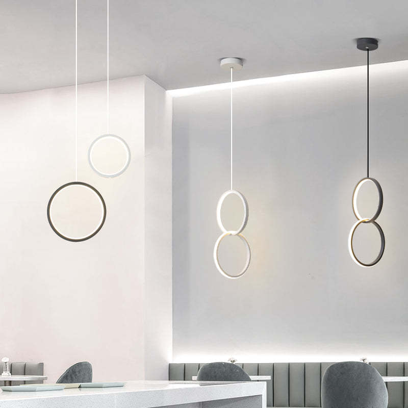 Kori modern svart/vit LED-pendellampa för vardagsrum