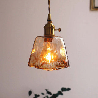Levy Retro Liten LED Pendellampa Guld Glas Badrum Vardagsrum