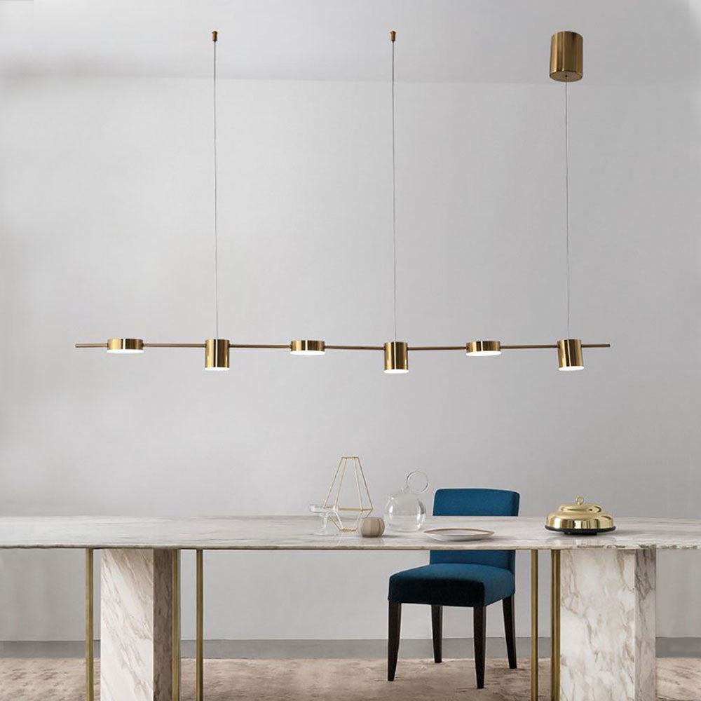 Arisha minimalistisk pendellampa med flera metallskärmar, svart/guldfärgad