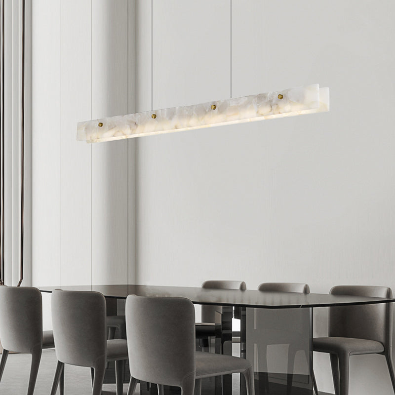 Arisha moderne LED-pendel i hvid marmor til spisestuen/baren
