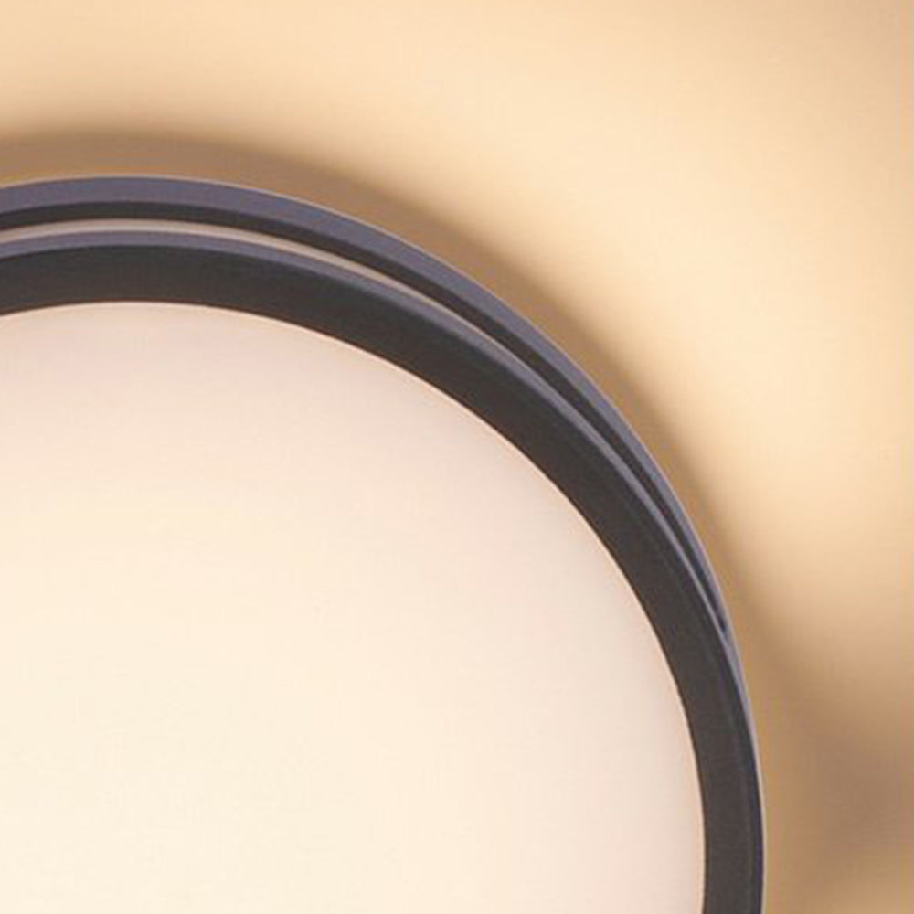 Ray moderni pyöreä metallinen vedenpitävä ulkoseinävalaisin, musta