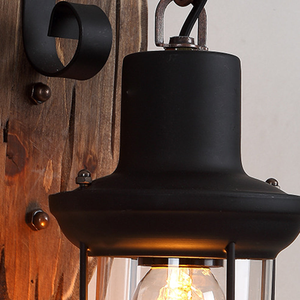 Epoch vintage vägglampa i form av löv, trä/metall, sovrum