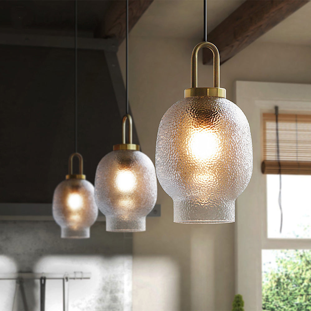 Valentina minimalistisk blåst pendellampa i frostat klart glas