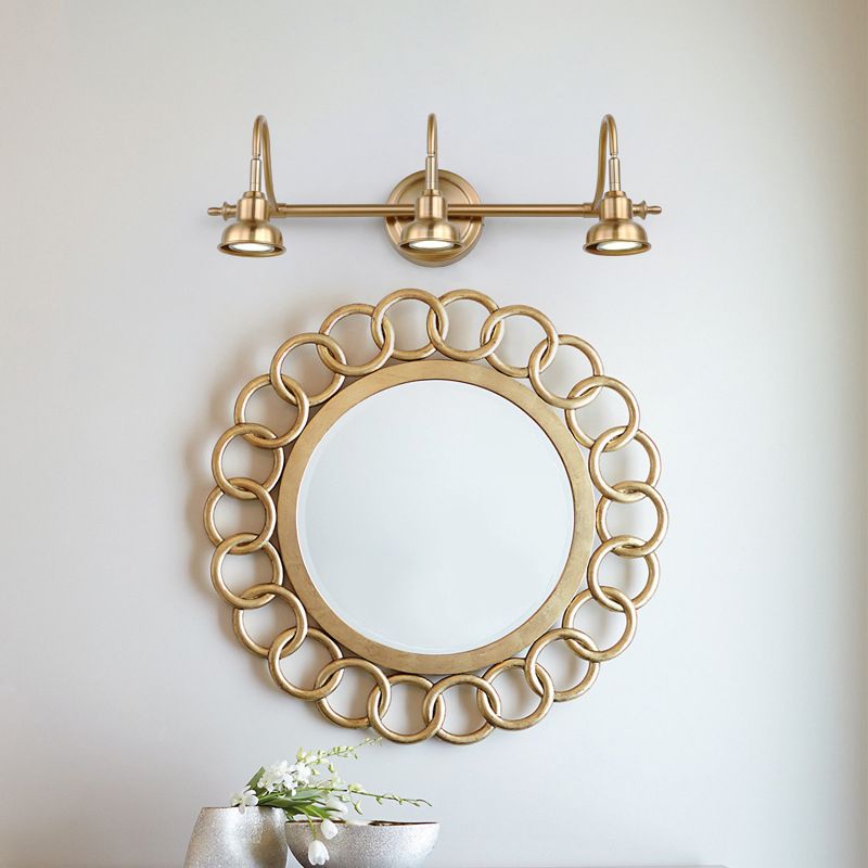 Tiffany vintagevägglampa för sminkbord med rund båge, guld, sovrum