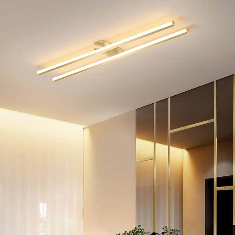 Arisha Modern Minimaliste Flush Mount Ceiling Light, Double-Linear